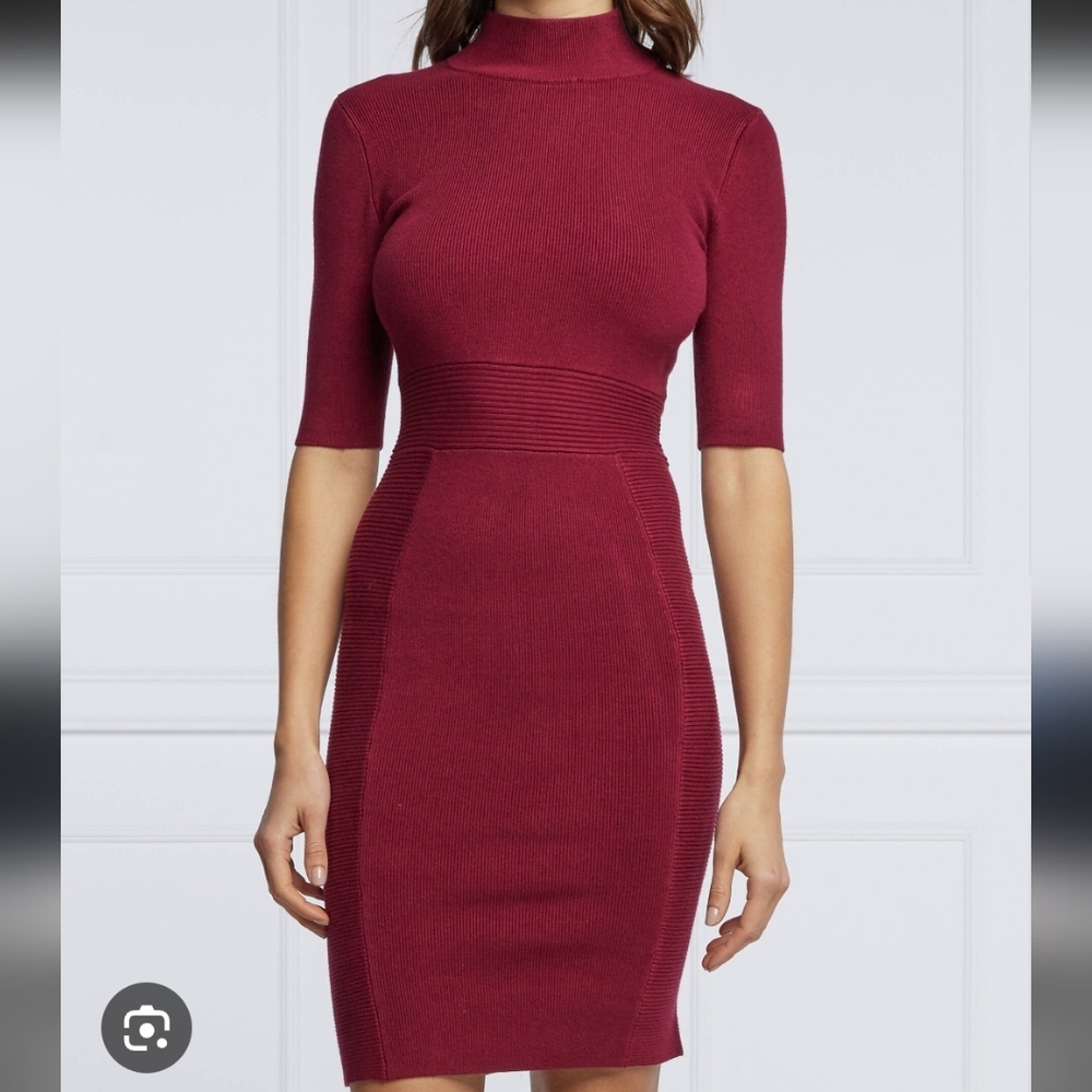 GUESS Wine Red Midi Dress